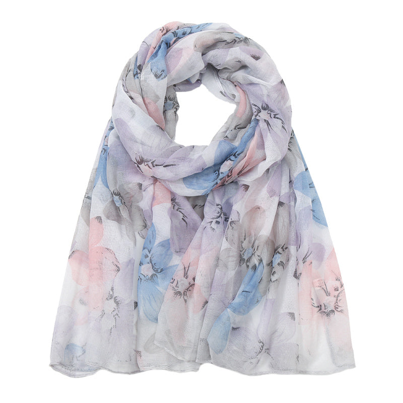 Floral Shawl Warm Yarn Scarf Beach For Women