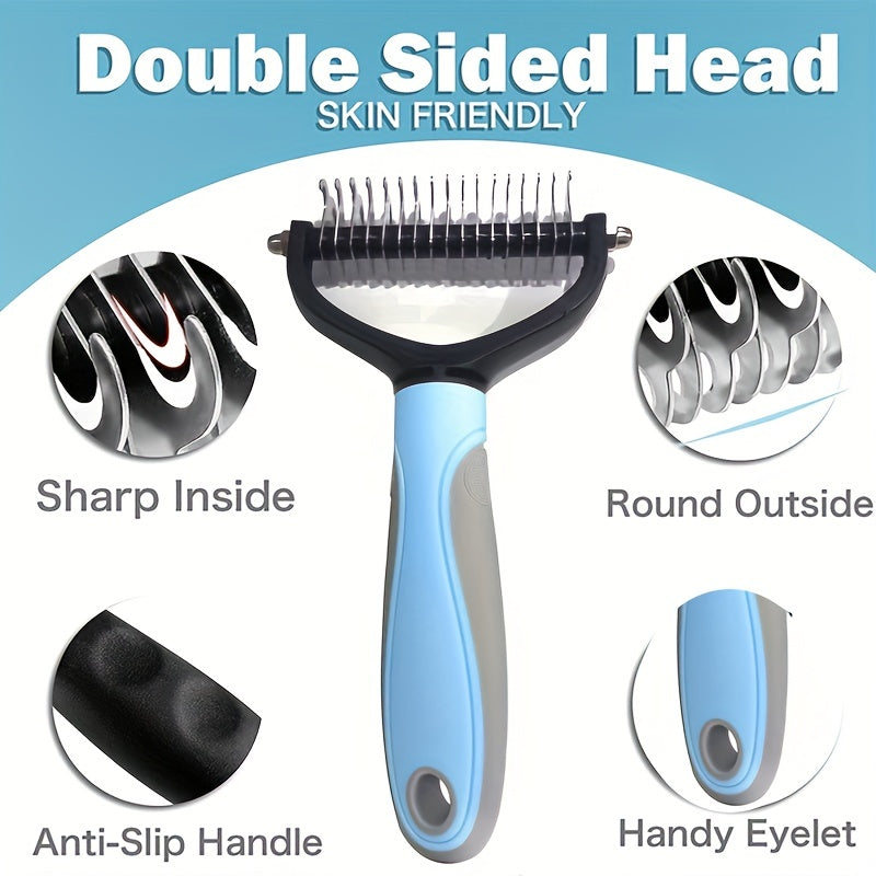 2-in-1 Pet Grooming Tool: Comb and Slicker Brush for Cats and Dogs