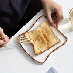 2 Pcs Ceramic Breakfast Plate Steak Pasta Sushi Dish