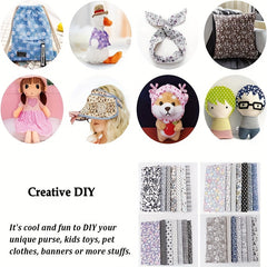 50pcs Light Cotton Cloth Set for DIY Sewing Scrapbooking Quilting Craft