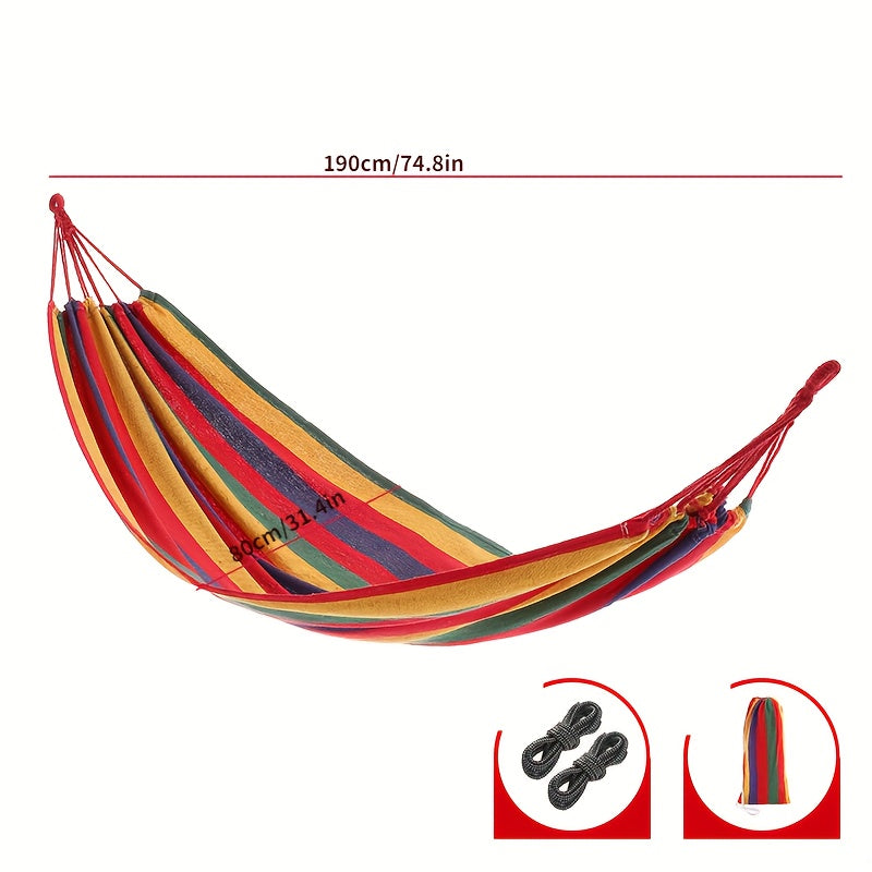 Thickened Canvas Camping Hammock Single Swing Chair with Bag