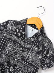 3pcs Boys Allover Print Summer Clothes Sets