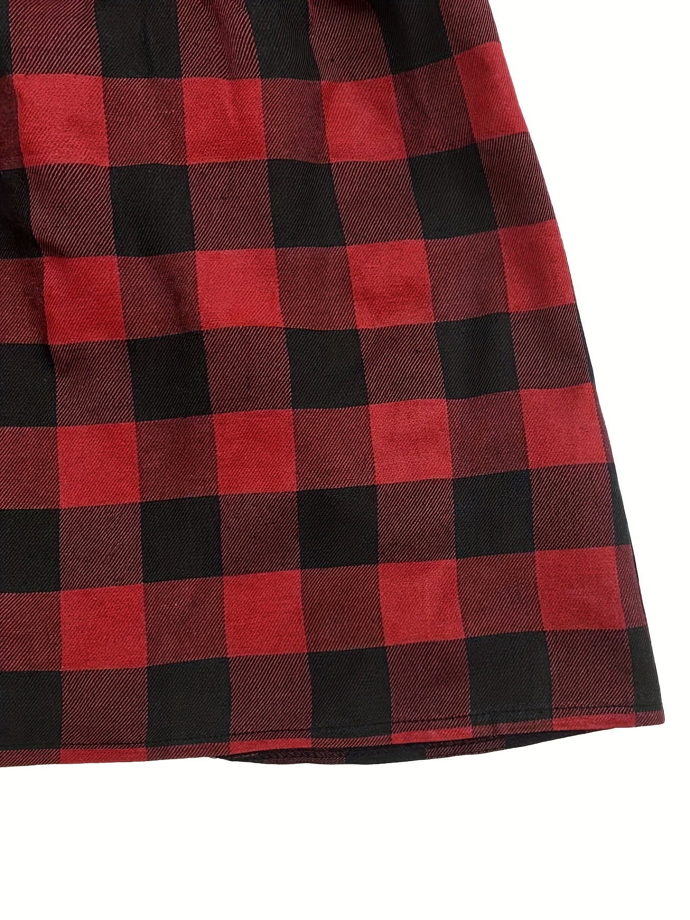  Plaid Print Long Sleeve Ruffle Peplum Shirt