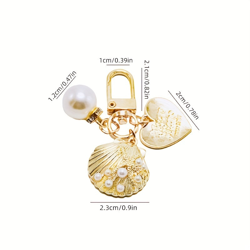 Ocean Style Keychain for Women Metal Love Bag Phone Car Key Pendant