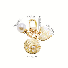 Ocean Style Keychain for Women Metal Love Bag Phone Car Key Pendant