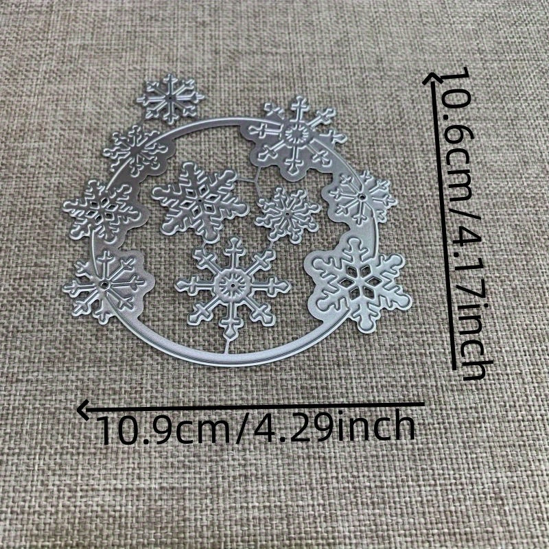 Snowflakes Circle Frame Metal Cutting Dies for Scrapbooking