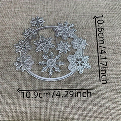 Snowflakes Circle Frame Metal Cutting Dies for Scrapbooking