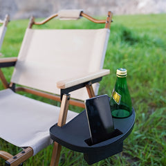 Portable Lounge Chair With Cup Holder & Snack Tray for Outdoor Use