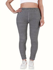  Plaid Print High Rise Leggings