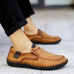 Men's Stitching Loafer Shoes Lightweight Slip On Flat Shoes