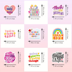 200 Inspirational Stickers Floral Designs Waterproof Positive Messages