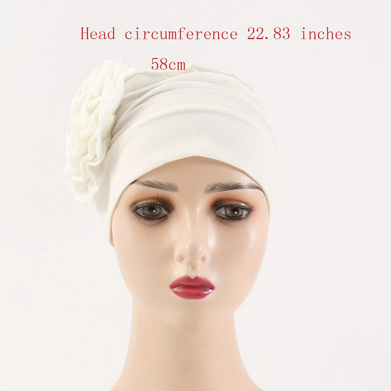 Plate Flower Turban Cap Elastic Head Wrap Ramadan Head Scarf Bonnet