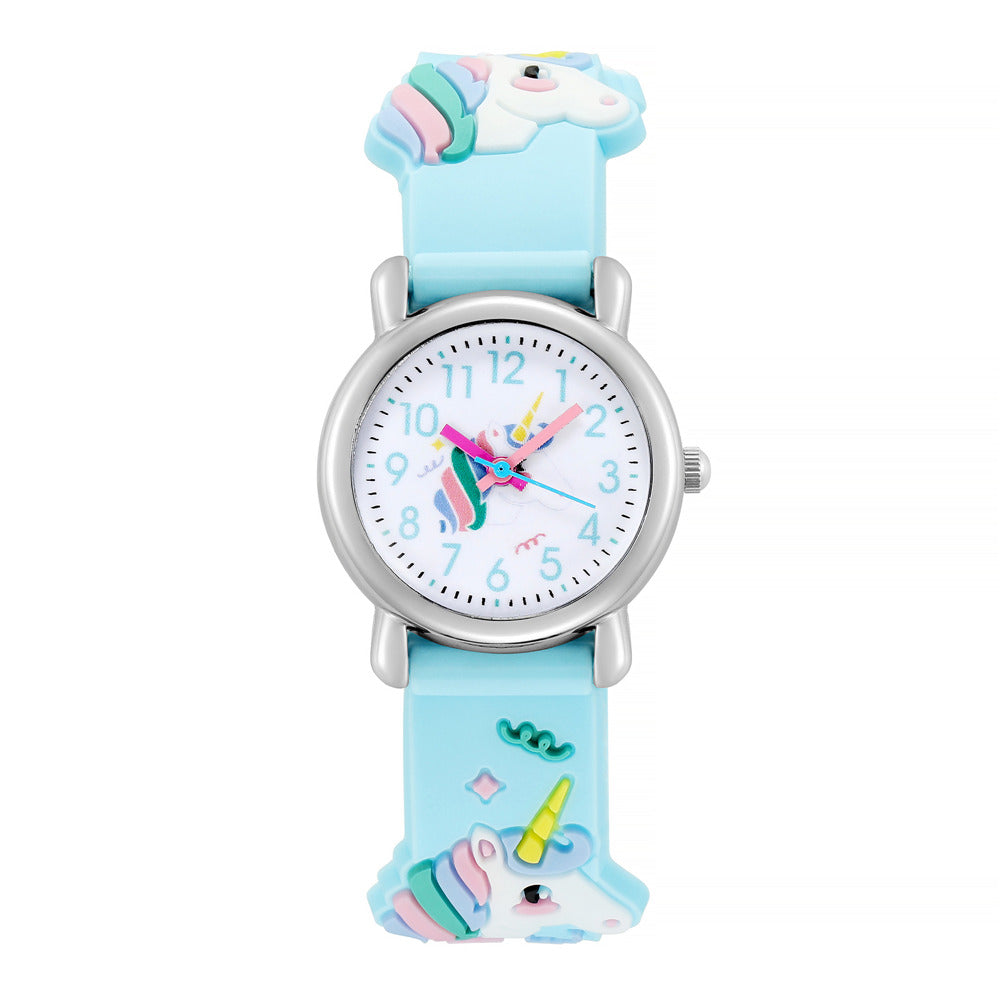 Girls Cartoon Quartz Watch Unicorn Ice Cream Print Gift