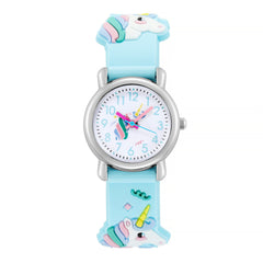 Girls Cartoon Quartz Watch Unicorn Ice Cream Print Gift