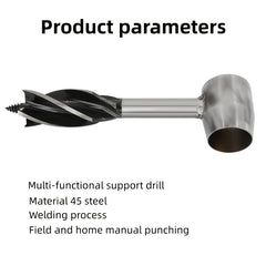 Hard Steel Manual Hand Drill Camping Puncher & Wood Peg