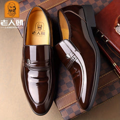 LAORENTOU Men's Leather Dress Shoes Lightweight Formal Shoes