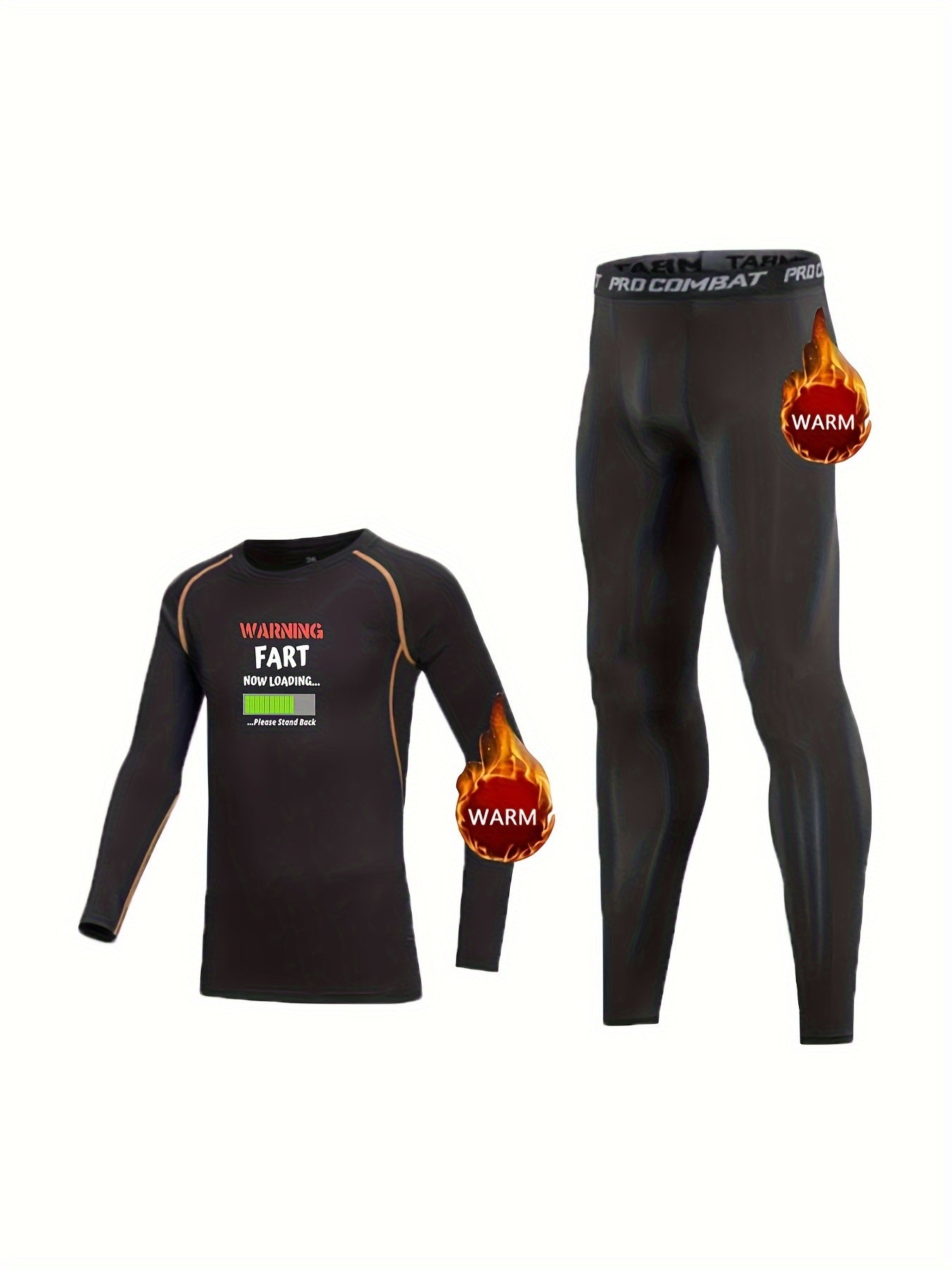 2pcs Toddler Kids Fleece Compression Sets Long Sleeve Pullover Matc