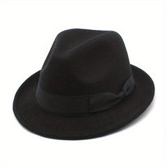 Men's Retro Felt Small Top Hat Jazz Hat For Dancing Meeting