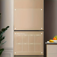 2pcs Acrylic Magnetic Dry Erase Board Calendar For Fridge