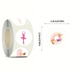500 Pink Ballet Dance Stickers Romantic Designs DIY Party Decorations Dance Gift