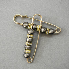 Metal Rhinestone Golden Brooch Pin Women's Accessories