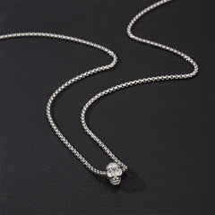 Skull Pendant Punk Style Stainless Steel Necklace