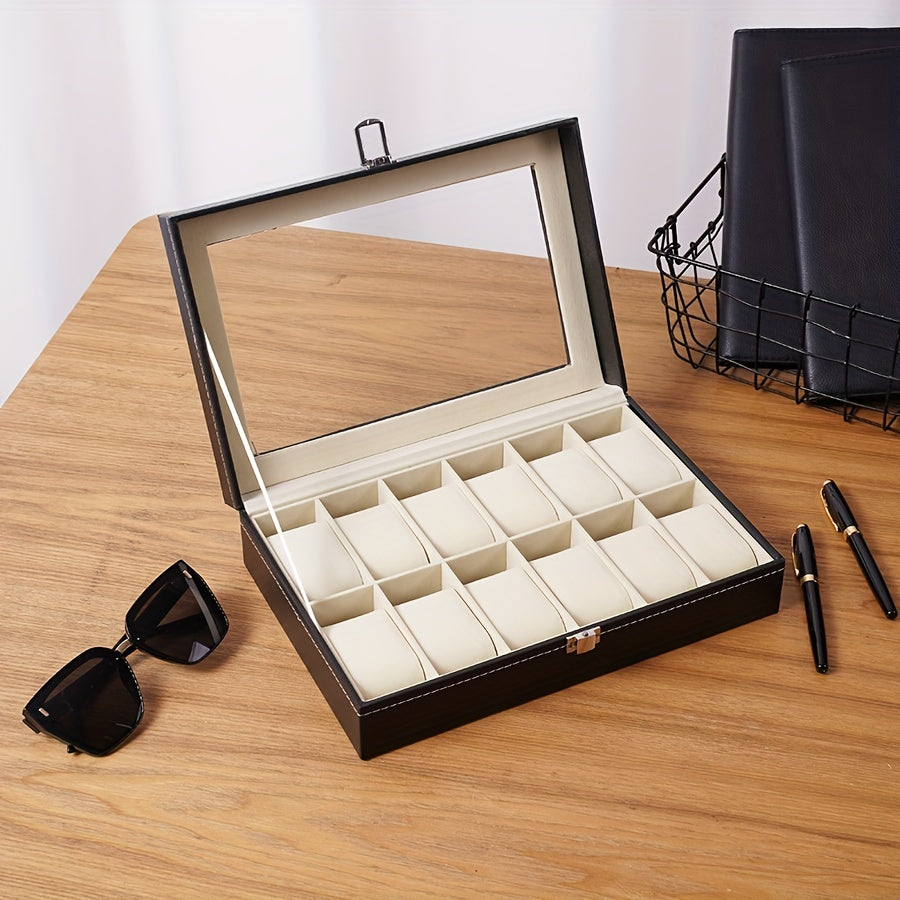 Watch Storage Box Display Case PU Leather 2 6 10 12 Digits