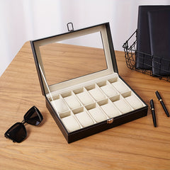 Watch Storage Box Display Case PU Leather 2 6 10 12 Digits