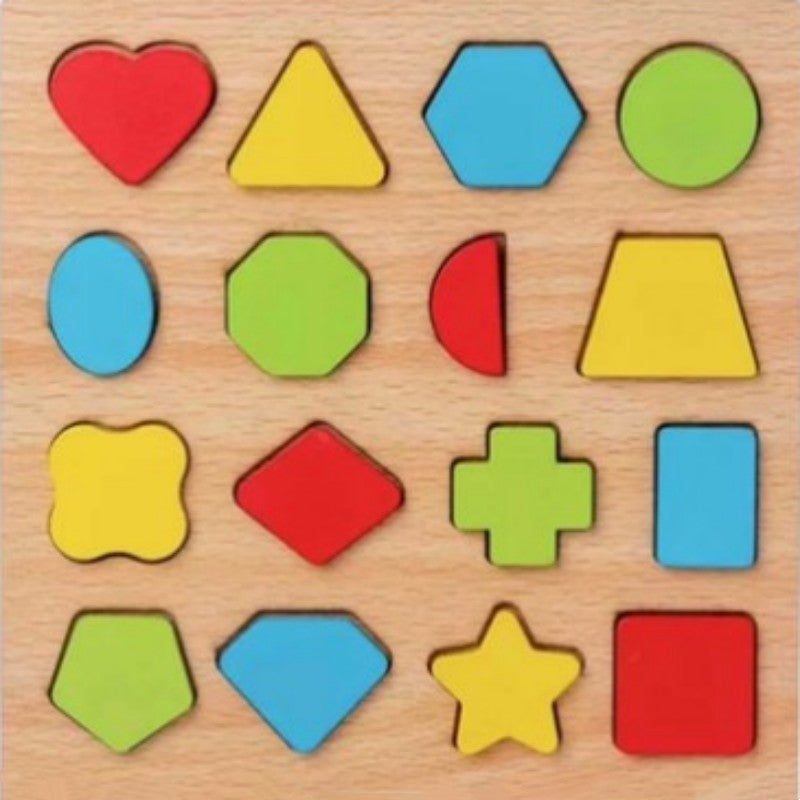 Montessori Educational Puzzle Toys Clock Beading 3D Geometric Boards