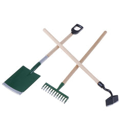 Doll House Mini Garden Toy Set Of 3 Ornaments Snow Shovel Rake Elf Accessory