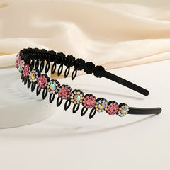 Teeth Comb Headband Crystal Beaded Hairband Non-Slip Headband