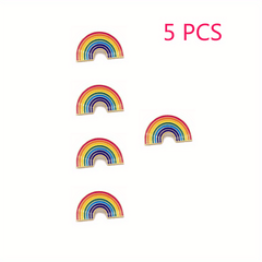5pcs Rainbow & Heart Enamel Pins Brooches Bag Accessories