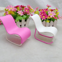 Modern Pink Doll Rocking Chair for Dollhouse Decor
