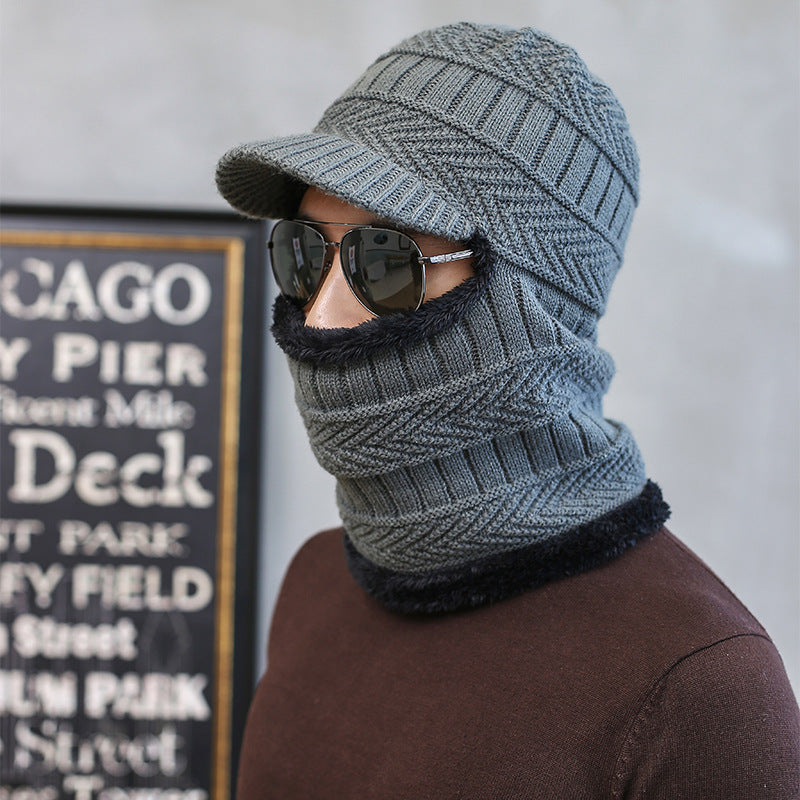Men's Winter Fleece Beanie Scarf Set