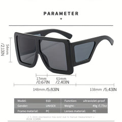 Y2K Polarized Oversized Square Sunglasses UV400