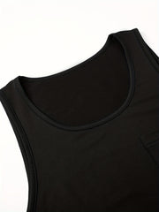 3pcs Solid Tank Night Dresses & Comfy Crew Neck Sleeveless Sleep Dress
