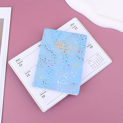 A7 English Planner Mini Pocket Notepad Laser Colorful Faux Leather Cover