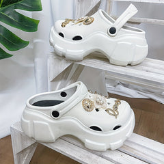 Women's Platform Clogs With Charms Outdoor Beach Garden Shoes