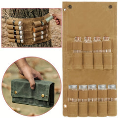 Portable Seasoning Storage Bag with 9 Spice Jars for Camping BBQs