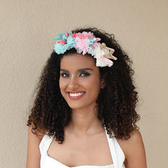 Boho Cartoon Crown Decor Headband Flower Head Hoop Hair Band
