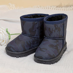 Girls' Warm Slip On Snow Boots - Cozy Fleece Lined Outdoor Winter Shoes