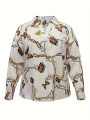  Butterfly Print Long Sleeve Shirt Top
