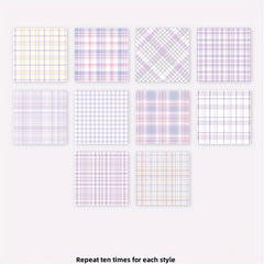 100pcs Memo Pad Plaid Planet Series Notepad