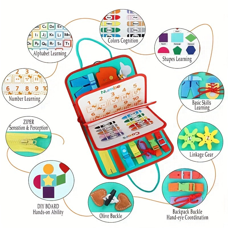 Educational Busy Board Montessori Toys for Toddlers Great for Travel