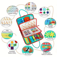 Educational Busy Board Montessori Toys for Toddlers Great for Travel