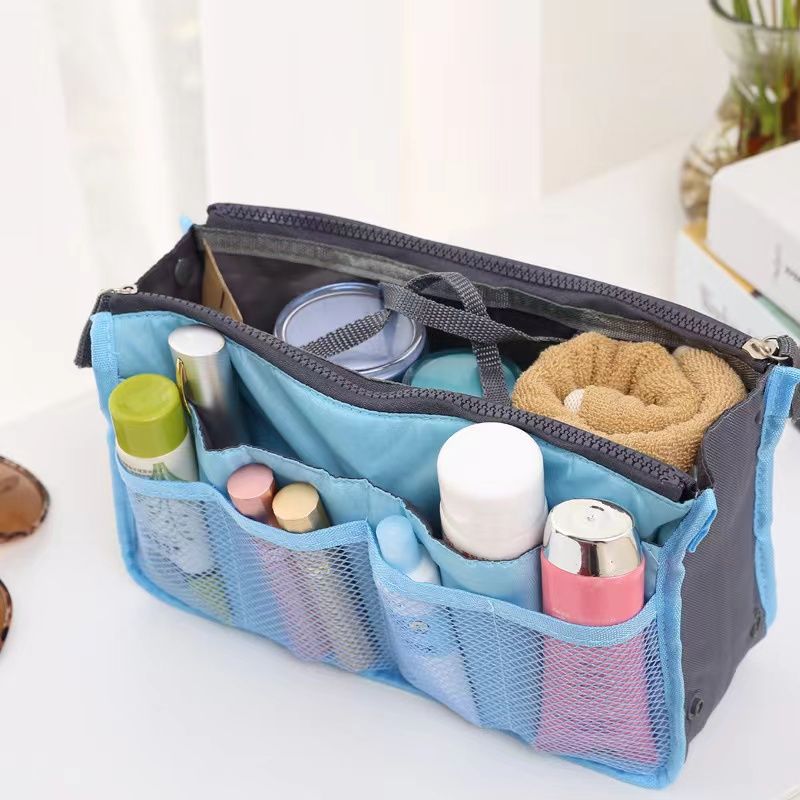 Large Capacity Portable Storage Bag Double layer Cosmetic Bag Foldable Organizer