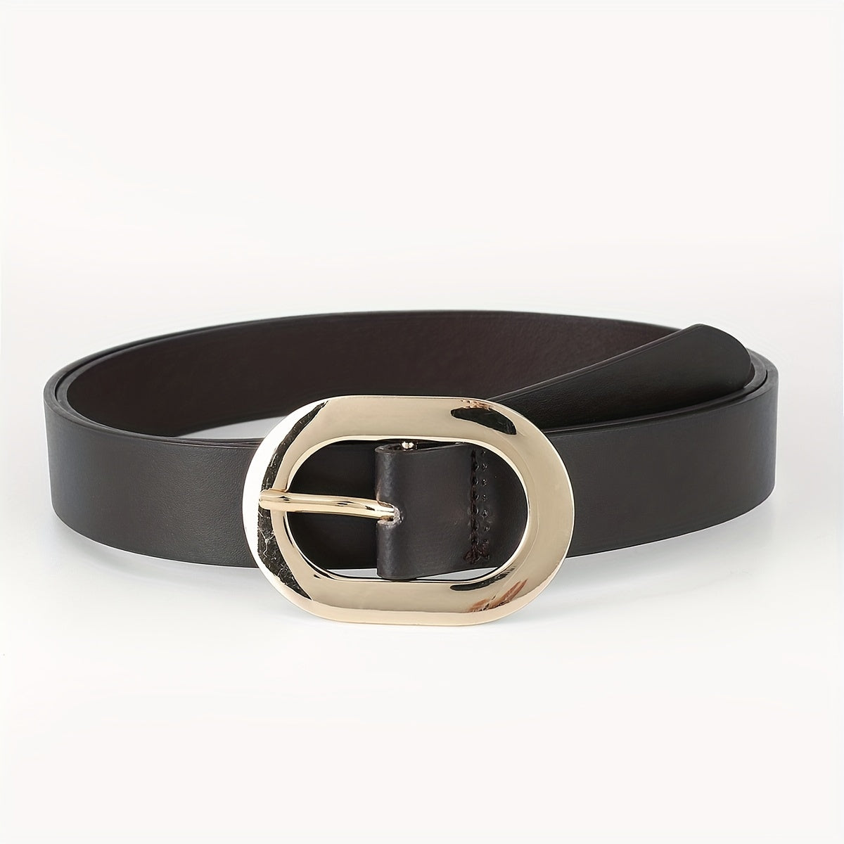 Wide Dark Brown PU Belt for Women