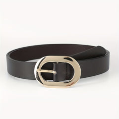 Wide Dark Brown PU Belt for Women