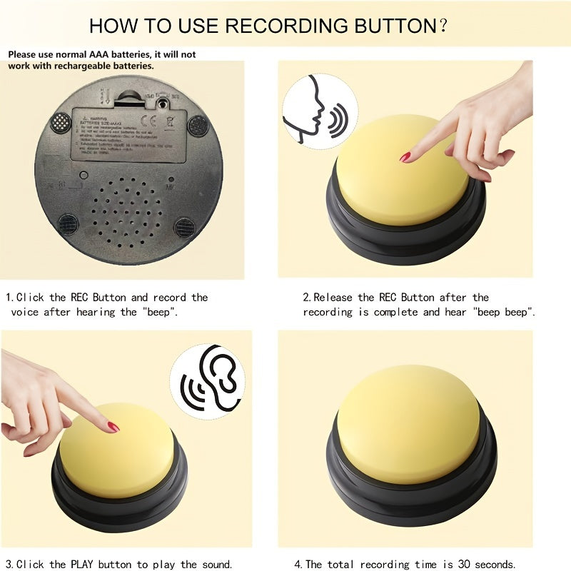 Dog Voice Recording Button Pet Communication Training Buzzer