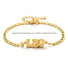 Stainless Steel Zodiac Letter Bracelet Gift